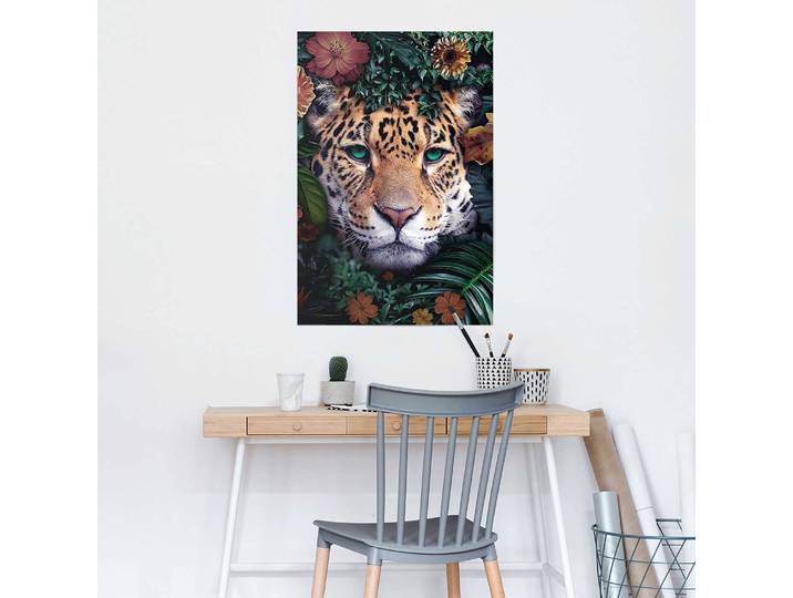Poster Leopard Flowers Papier Multicolore 61 x 92 x 0cm