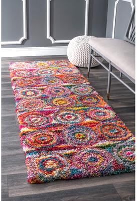 Nuloom Kindra Bohemian Circles Shag Area Rug