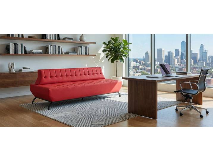 JVmoebel 3-Sitzer Sofa 3 Sitzer Rot Modern Skandinavisch Design, 1 Teile, Made in Europa