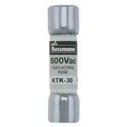 Eaton KTK-1/8 Sicherungseinsatz, Niederspannung, 0.125 A, AC 600 V, 100 kA, 10 x 38 mm, ergänzend, UL, CSA, farbcodiert, schwarz, superflink  - 10 Stück