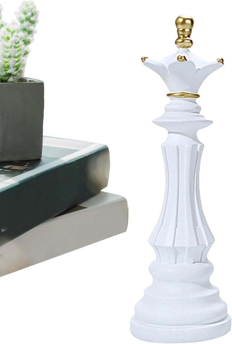 Modern schaakbeeld Koning decoratieve schaaksculptuur van kunsthars voor tafeldecoratie