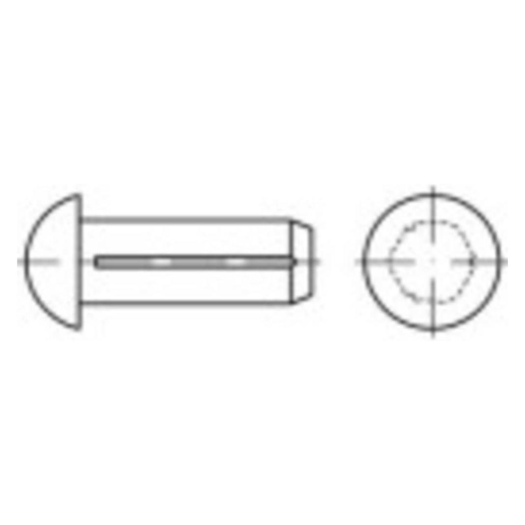 Toolcraft Halbrundkerbnagel (Ø x L) 2.5 (500 Stk., 10 mm) (136525)