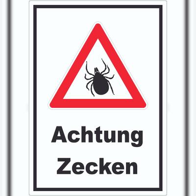 HB-Druck Achtung Zecken Aufkleber A1 (594x841mm)