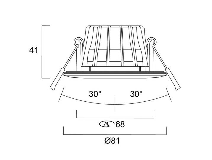 Sylvania Einbauleuchte Obico 68, schwarz, IP65, CCT, dimmbar, schwarz, für Badezimmer, Aluminium, Downlights