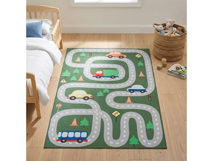 TAPISO Snooki Kinderteppich Straßenteppich Bunt Rutschfest 300 x 400 cm Kinder Teppich Strapazierfähig Pflegeleicht weich Deko OEKO-TEX