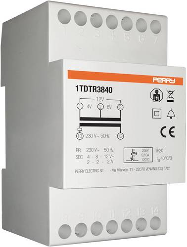 Wallair 1TDTR3840 Klingel-Transformator 4 V, 8 V, 12V 2A