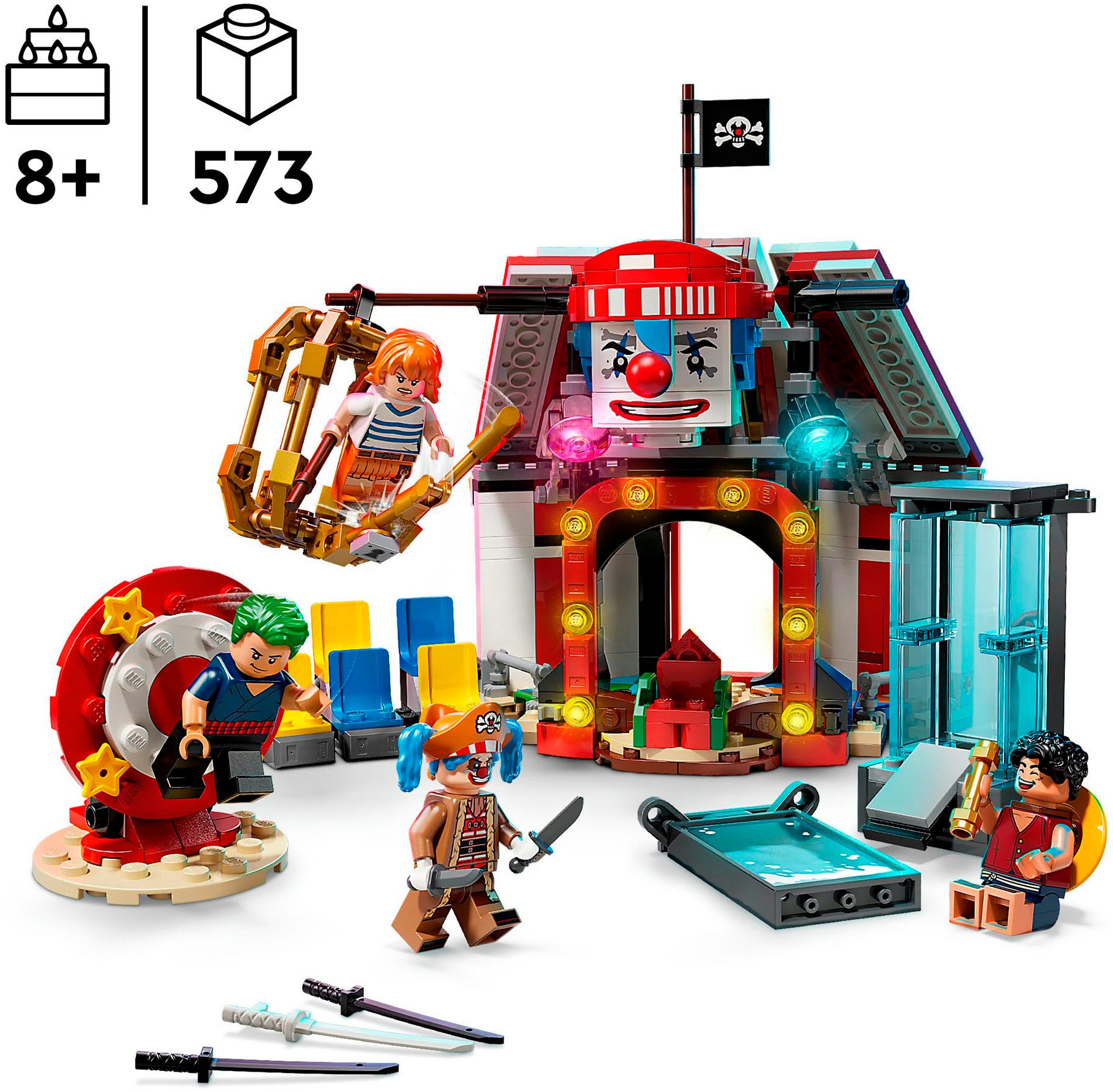 Konstruktionsspielsteine LEGO "Zirkuszelt von Buggy dem Clown (75637), LEGO One Piece", bunt, Spielbausteine, Kinder, Kunststoff, Konstruktionsspielsteine, Made in Europe