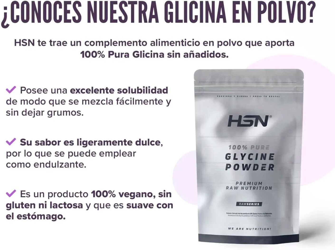 HSN Glicina en polvo 150g - Sueño - Polvo - 30  Servicios