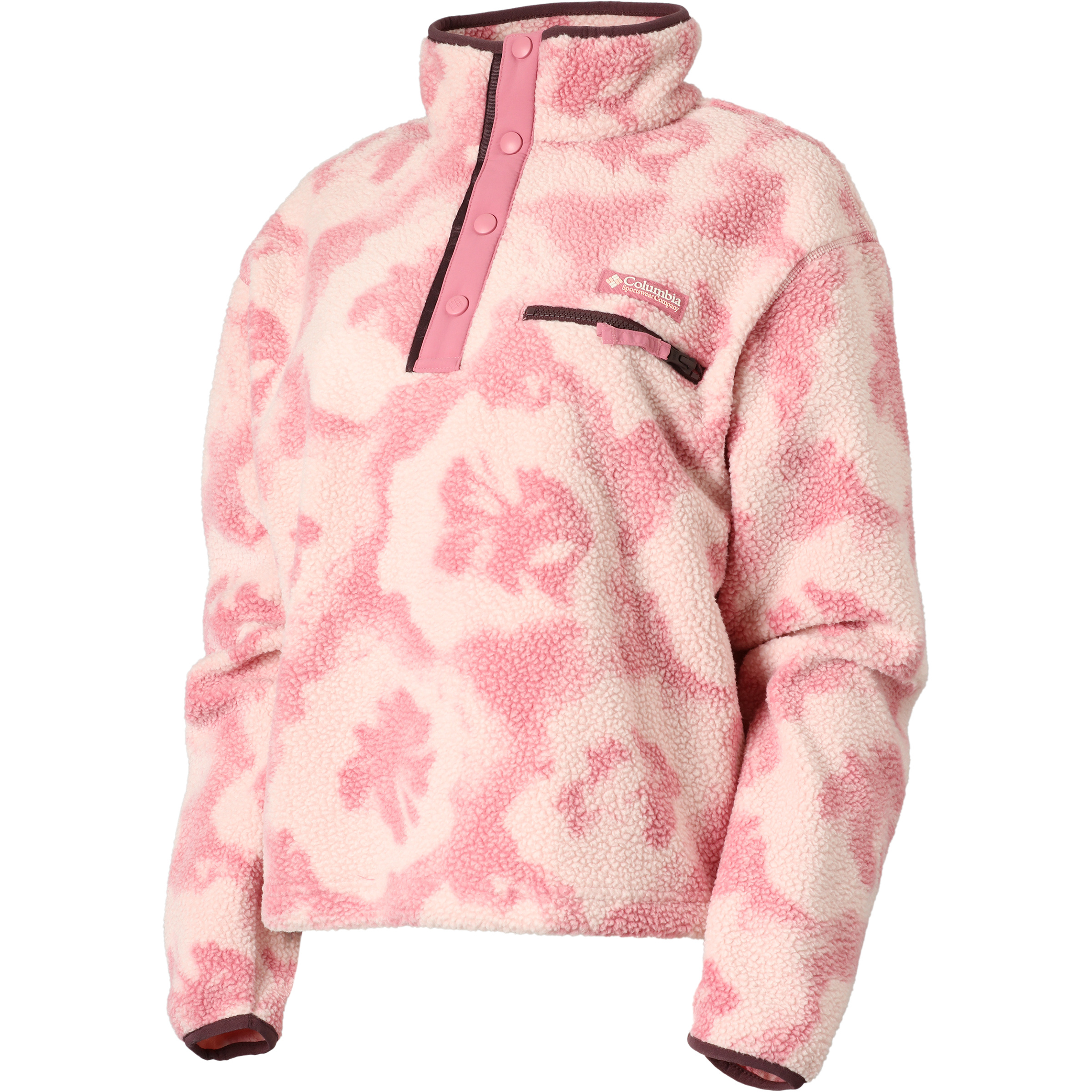Columbia Helvetia II Printed Cropped Damen Pullover rosa Größe XL Lifestyle Widerstandsfähig