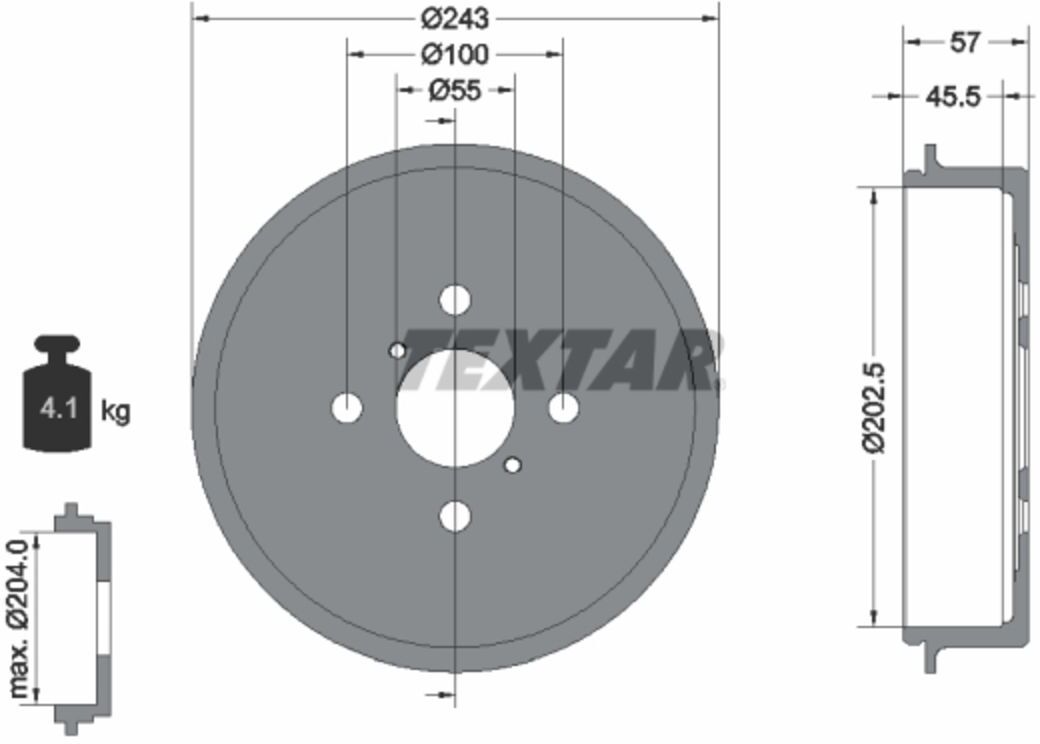 Bremstrommel TEXTAR 94045200