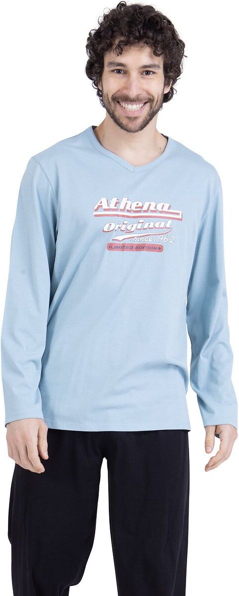 ATHENA Pyjama long en coton, haut imprimé