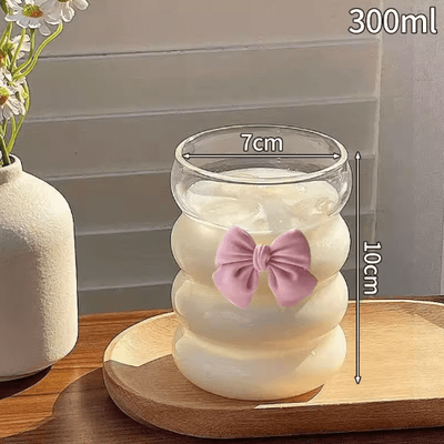 Inspire Picks RippleWave Transparent Drinking Glass Creative Wave Iced Coffee Tumbler s7