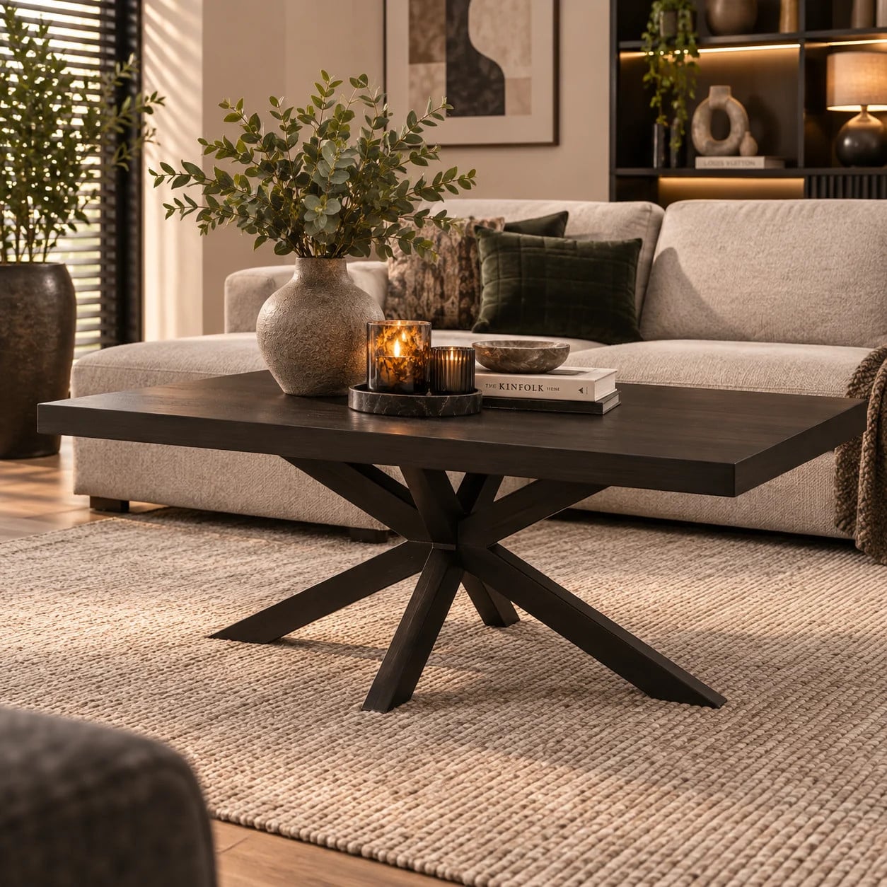 WoonMax Salontafel Novac rechthoekig - zwart - B: 135 cm, D: 67 cm, H: 42 cm