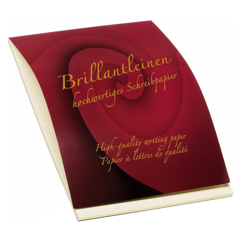 Rössler Papier 20201834 - Brillantleinen - Briefblock DIN A4, blanko, 50 Blatt, ivory (A4, Blanko, Weicher Einband) (20201834)