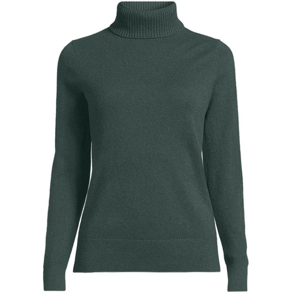 Rollkragen-Pullover aus Kaschmir, Damen, size: regular, Grün, Kaschmir, by Lands' End