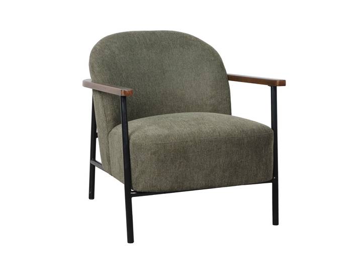 Oviala - Fauteuil relax en tissu, bois et métal