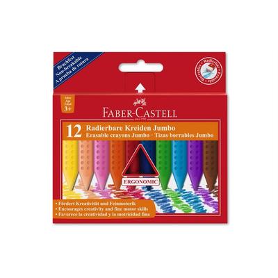 Faber-Castell Kreide Jumbo Grip radierbar, 12er Set