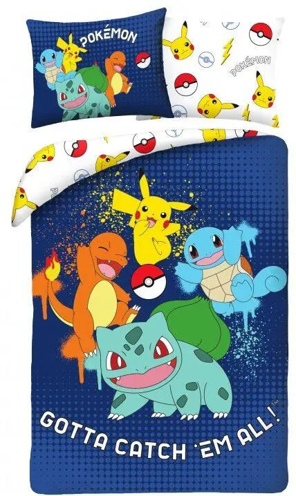 Pokemon Gotta Catch Em All Dekbedovertrek voor volwassenen, 140 x 200 cm