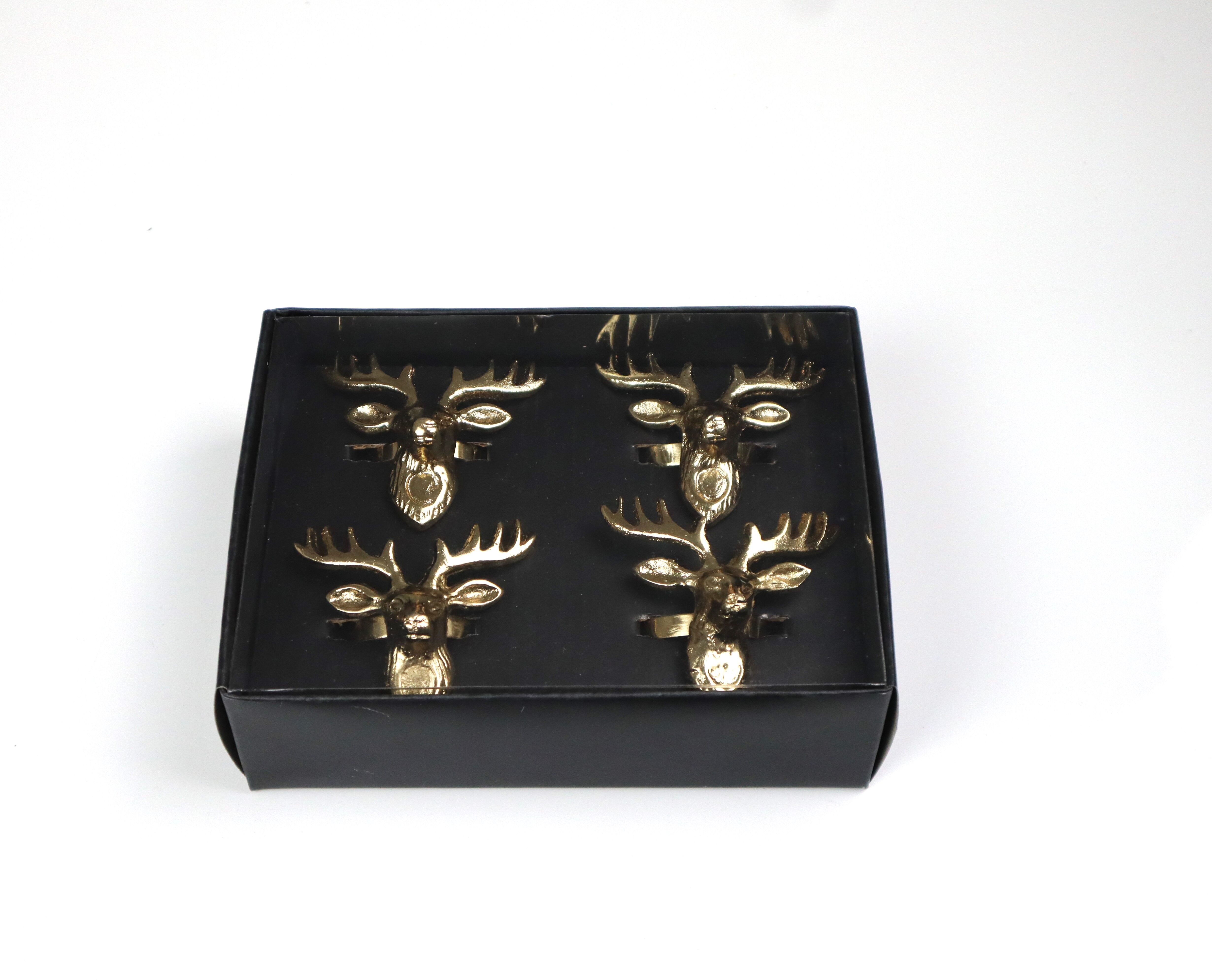 Serviettenring AM DESIGN "aus Aluminium", gold, B:19cm H:14cm L:6cm, Aluminium, Serviettenringe, Serviettenring, 2er Set, BxH: 19x14 cm