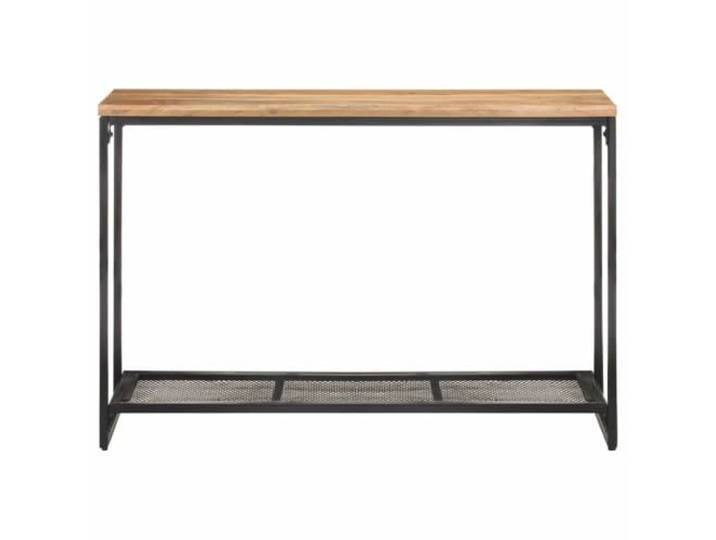 HFUDPOF Konsolentisch 110x35x75 cm Akazie Massivholz Massives Akazienholz, schöne Holzmaserung, pulverbeschichtete Eisenbeine, 1 Regal, robuster Beistelltisch