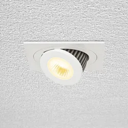 EVN P-LED Decken-Einbaustrahler mit warmweißem Licht quad. schwenkbar weiß IP20 12W 3000K 1000lm EinbauØ115