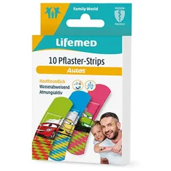 Kinderpflaster Wundpflaster Strips Autos Comic Motiv 10 Stück Bunt 60x17mm Kfz