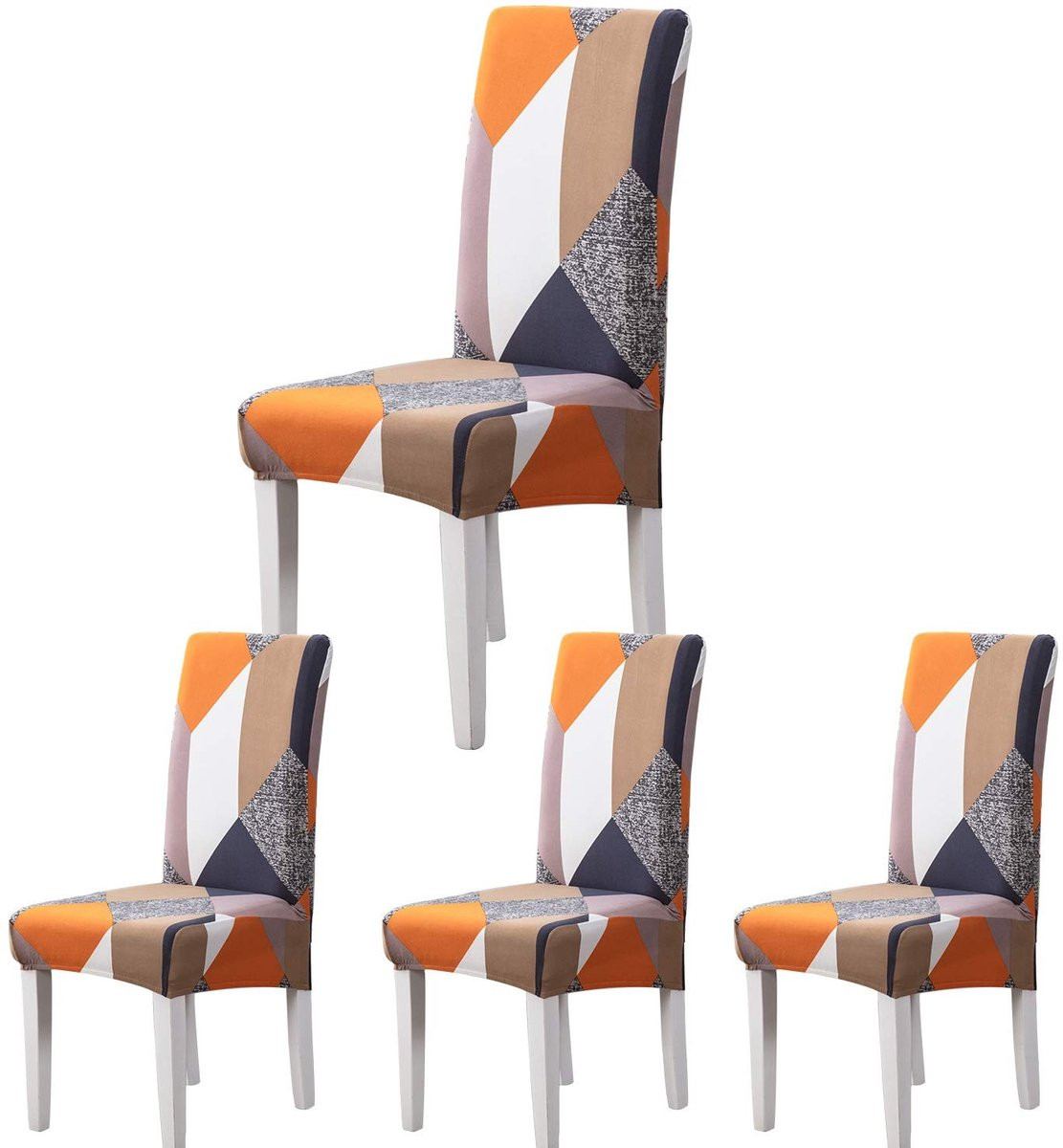 OmGoods Dailygoody Stretch Stoelhoes voor Eetkamerstoelen - Vierkant - Verwijderbaar en Wasbaar