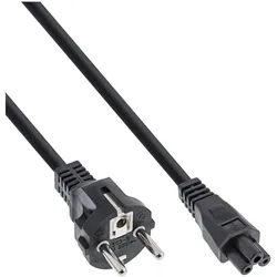 INLINE Netzkabel für Notebook, 3pol Kupplung, schwarz, 0,3m