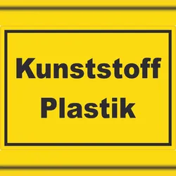 HB-Druck Kunststoff Plastik Mülltrennung Aufkleber mit Text A8 (52x74mm)