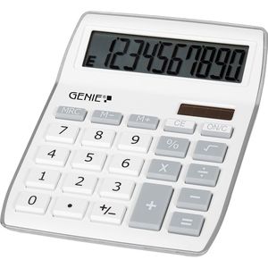 Genie Taschenrechner 840S, silber, 10-stelliges LC-Display, Solar- & Batteriebetrieb