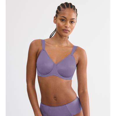 Minimizer-BH TRIUMPH "Essential Minimizer", Damen, Gr. 70, Cup C, lila, Microtouch, Obermaterial: 70% Polyamid, 30% Elasthan, BHs Minimizer-BH, schimmerndes Jacquard-Muster, mit Bügel