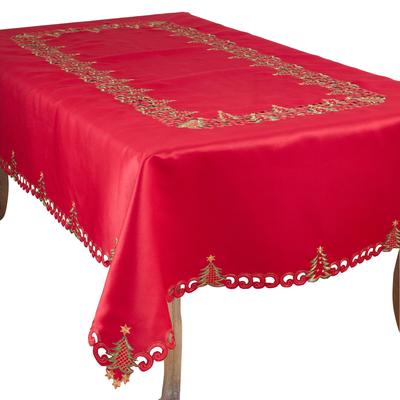 Saro Lifestyle Pandora Collection Holiday Christmas Tree Tablecloth