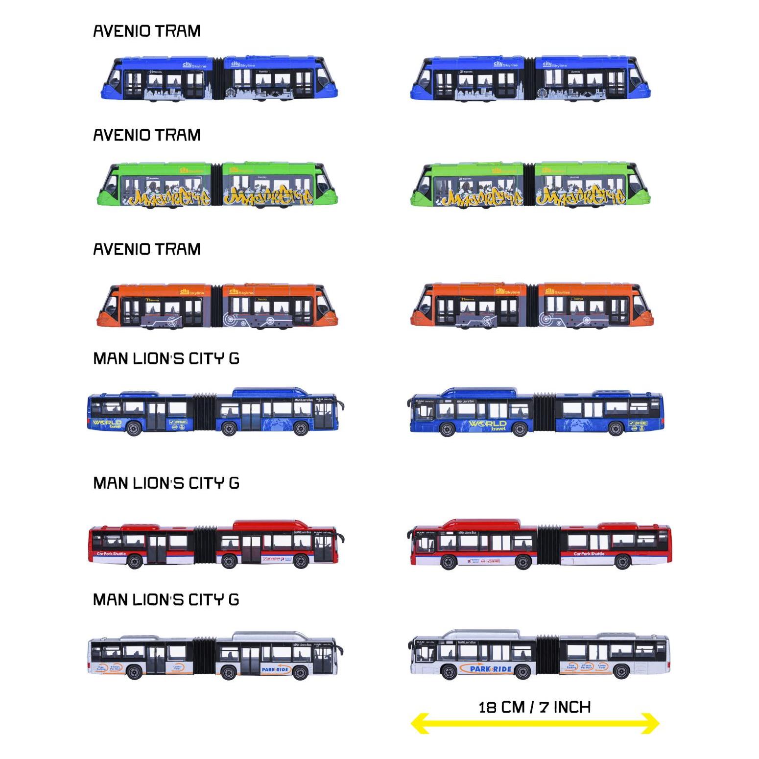 Majorette City Bus MAN+ Siemens Tram, 6-sort. (213002003)
