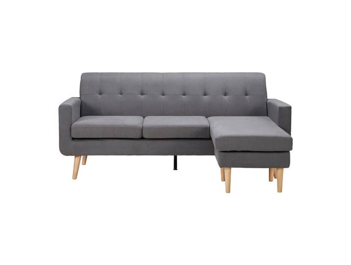 Ecksofa 196/143 cm Grau Webstoff
