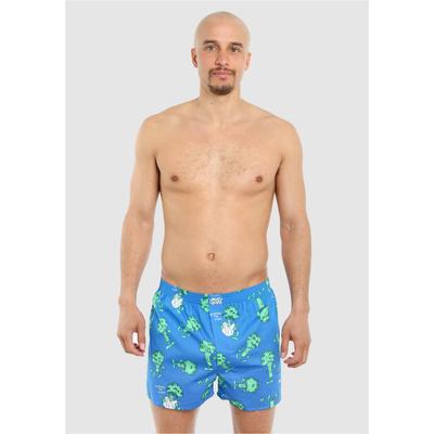 Boxershorts LOUSY LIVIN "2 Pack Avocado & Broccoli", Herren, Gr. S, 2 Stk., blau, blau, 100% Baumwolle, bedruckt, Unterhosen, Locker geschnitten