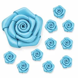 Creativery Satinrosen 3cm 10 Stück Stoffblumen zum Basteln Dekorieren Hochzeit Geschenkverpackung Blütendeko Tischdeko Handarbeit Stoffrosen Deko Blumen Türkis