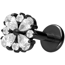 Titan Labret mit Innengewinde KRISTALLORNAMENT