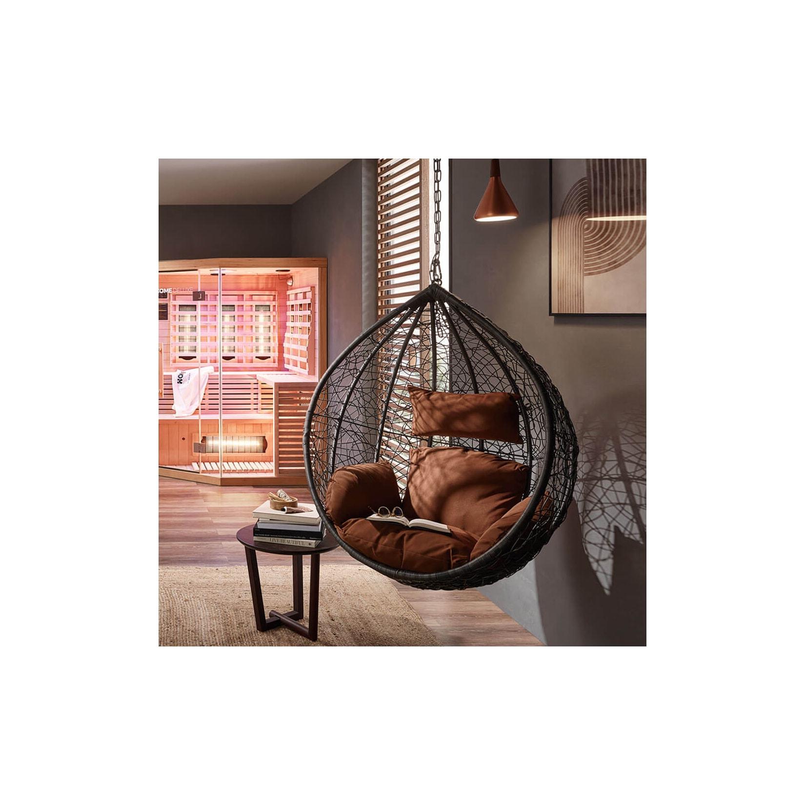 HOME DELUXE Polyrattan Hängesessel CIELO - Grau/Braun nur Korb