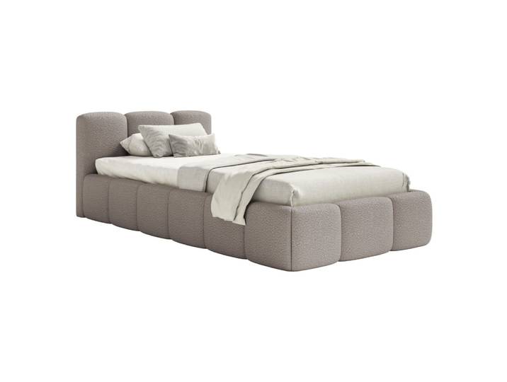 Lit rembourré 90x200, bouclé gris clair