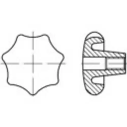 TOOLCRAFT Sterngriffe 8mm Grauguss 138250 10 St. (Ø x L) 40mm x 8mm