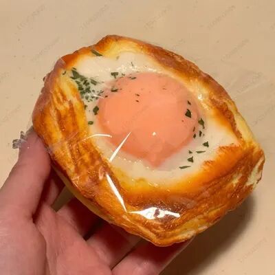 JoyToys Jumbo Fried Egg Toast Squishy Toy Slow Rising Stress Relief Fidget egg Toast