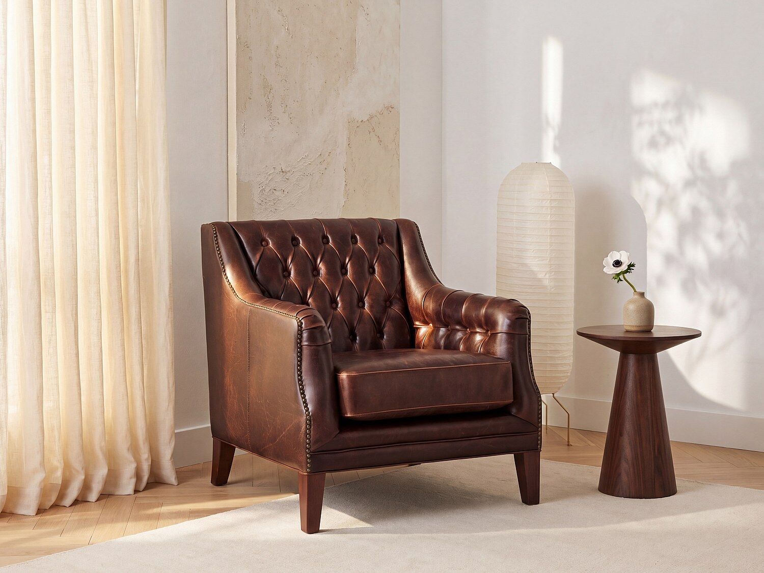 Unique Sillón de piel COLBERT - Marrón