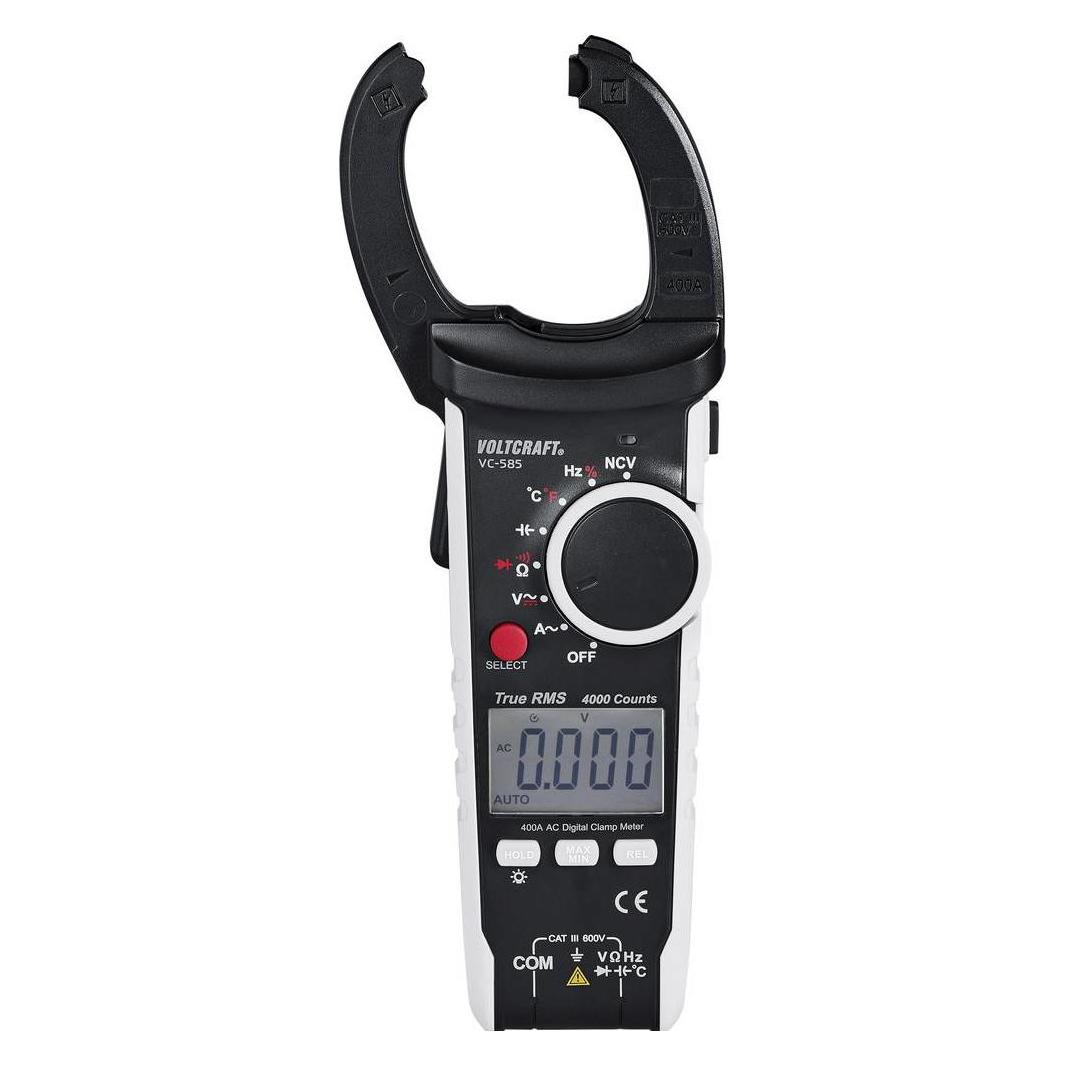 Voltcraft Digitales TrueRMS AC-Stromzangen-Multimeter (CAT III 600V, Zangenstrommesser) (VC585)
