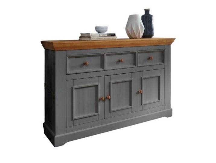 Main Möbel Sideboard 149x94cm Zürich II Kiefer massiv grau WZ-0133