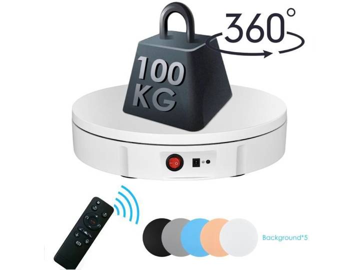 Rotation électrique plateau tournant 100KG 30CM Rotation à 360 degrés pour prendre des photos Vitesse réglable avec 5