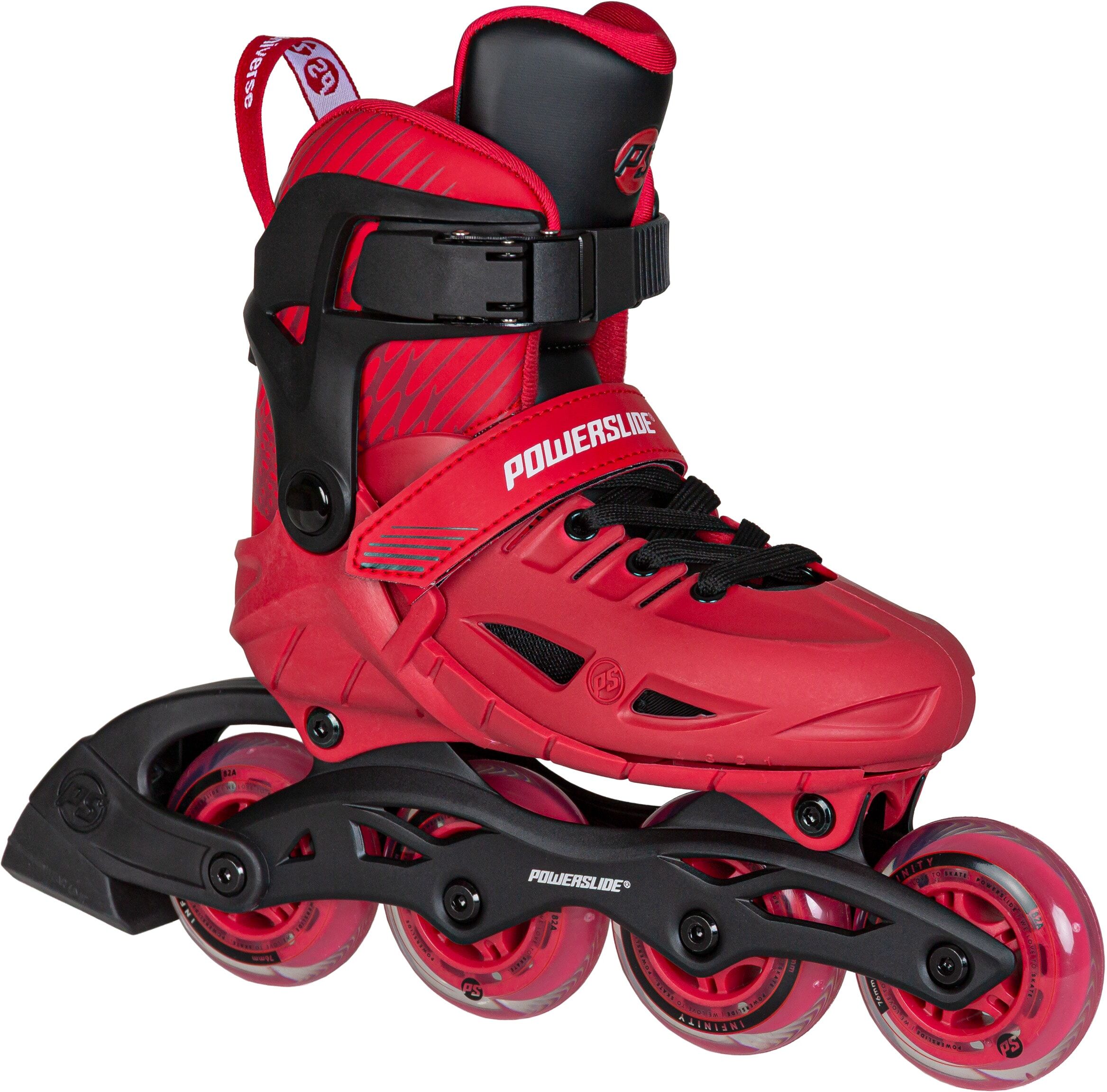 Inlineskates POWERSLIDE "Universe Pink 4W Kids adj" Gr. 33, schwarz, Inlineskates_Rollschuhe, Kinder, 33/36 (bis 80 kg), Kunststoff, Inlineskates schwarz 33/36 (bis 80 kg)