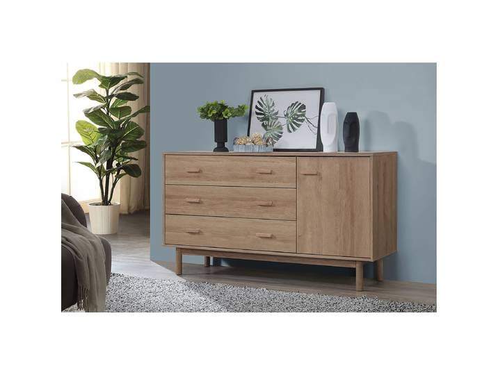 Sideboard Nemmuia 144 x 80 x 44cm Braun/Eiche Dunkel Dekor