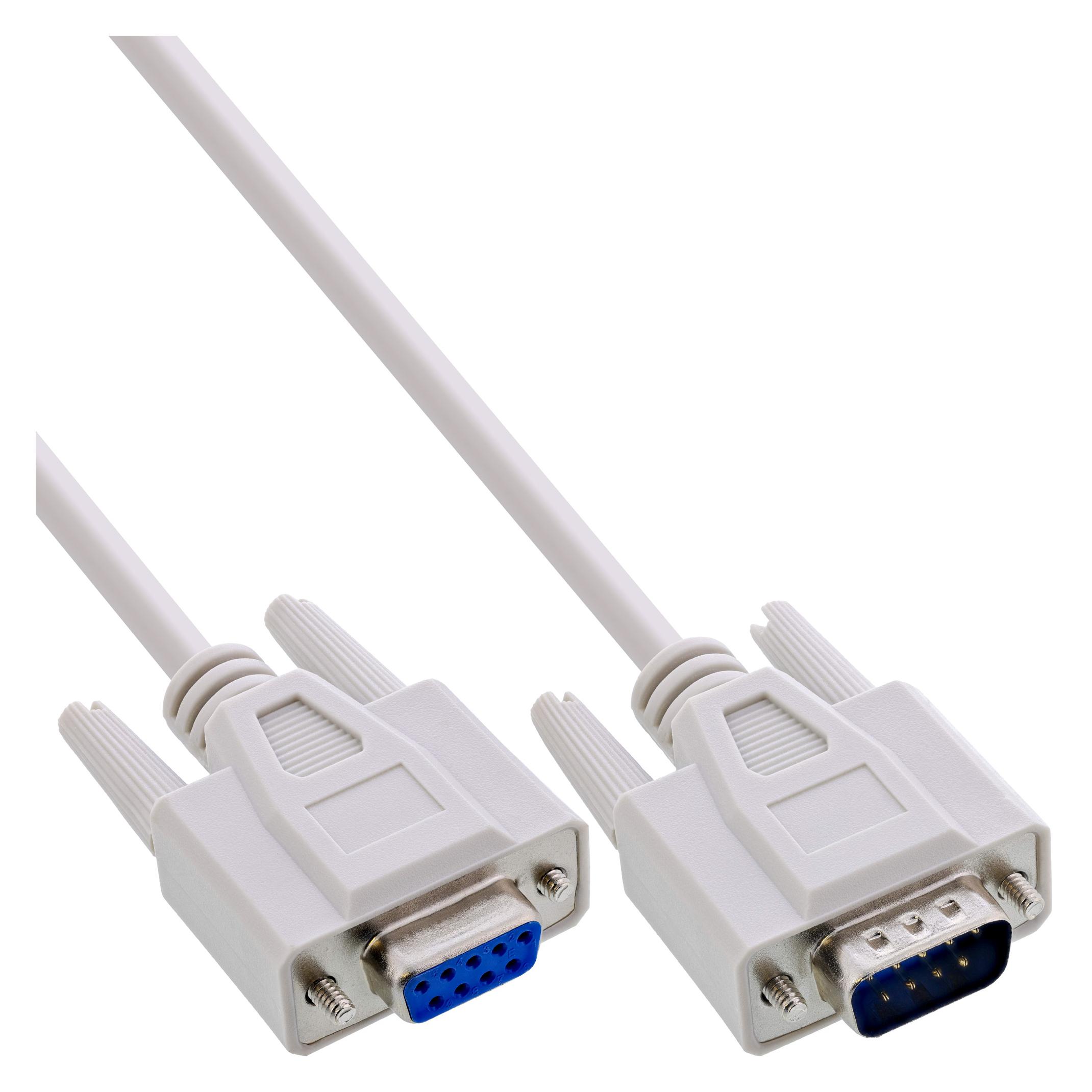 InLine 40er Bulk-Pack Serielle Verlängerung, 9pol Stecker / Buchse, vergossen, 1:1 belegt, 2m (2 m) (B-12232)