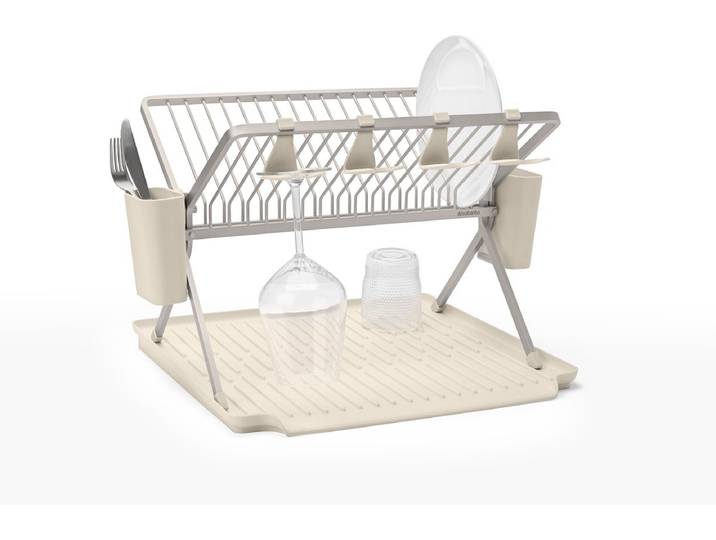 Brabantia SinkSide Afdruiprek - Inklapbaar - met Bestekhouder - Soft Beige