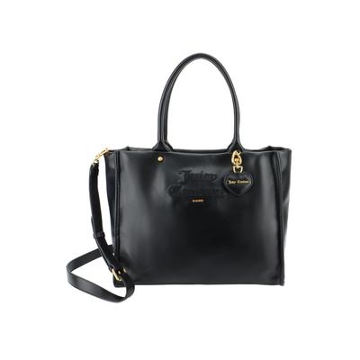 Tragetasche JUICY COUTURE "IRIS SMOOTH LARGE SHOPPING. Damen", Damen, Gr. B/H/T: 16cm x 31cm x 16cm onesize, schwarz, Polyurethan, Taschen, Tragetasche Damen, Shopper, Einkaufstasche, Fashion, Lifestyle, Sale